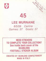 1983 Scanlens VFL Stickers #45 Lee Murnane Back